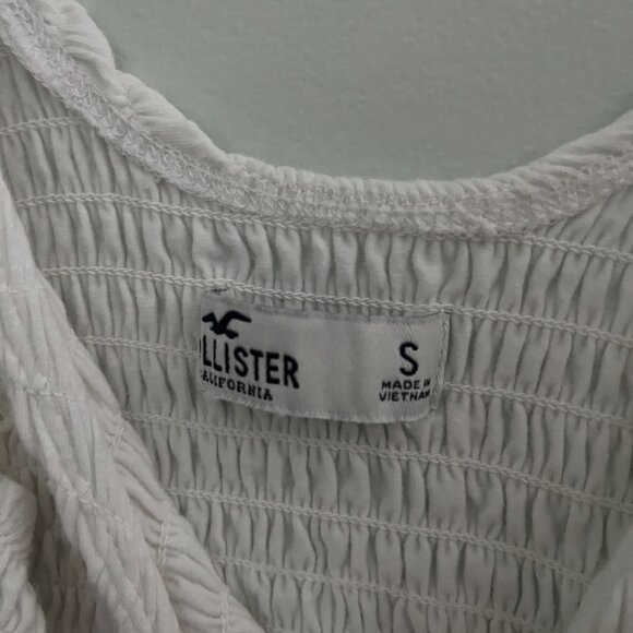 Hollister White Smocked Crop Tank Top – Size Small - Picture 4 of 11